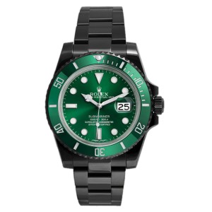 Rolex Submariner 116610LV DLC PVD Stainless Steel Green Ceramic Bezel Green Dial Automatic 40mm Mens Watch