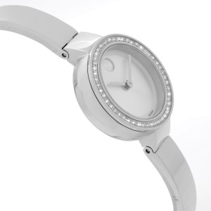 Movado Bold 25mm Steel Diamond Bezel Silver Dial Quartz Ladies Watch 3600321 Movado Buy at TrueFacet