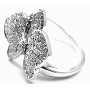Authentic Cartier Caresse D orchidees Orchid Flower 18k White Gold Diamond Ring Cartier Buy at TrueFacet