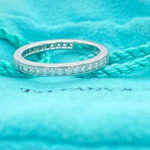 Tiffany Co Legacy Collection Full Circle Diamond Wedding Band Ring 2 MM Plat Tiffany Co. Buy at TrueFacet