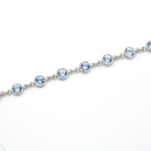 Tiffany Co. Elsa Peretti Colors by The Yard Aquamarine Bracelet in Platinum