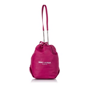 Saint laurent teddy leather bucket bag cheap