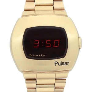 Vintage Tiffany And Co Pulsar P2 14K Yellow Gold Quartz Led Digital Mens Watch Tiffany Co. Buy at TrueFacet