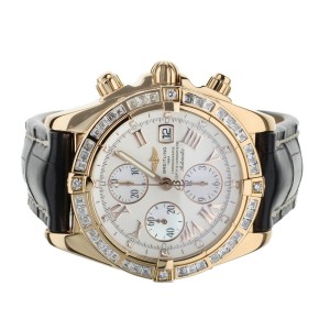 Breitling Chronomat Evolution Rose Gold MOP Baguette Bezel 44mm Breitling Buy at TrueFacet