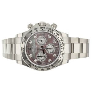 Rolex Cosmograph Daytona MOP Diamond Markers White Gold 39MM Full Set Rolex Buy at TrueFacet