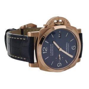 Panerai Luminor Marina Goldtech Sole Blu Rose Gold 44mm PAM1112 Full Set Panerai Buy at TrueFacet