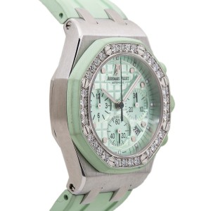 Audemars Piguet Royal Oak Offshore 26048SK Mint Green Factory Diamond Watch 37m