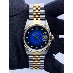 Rolex datejust blue vignette on sale