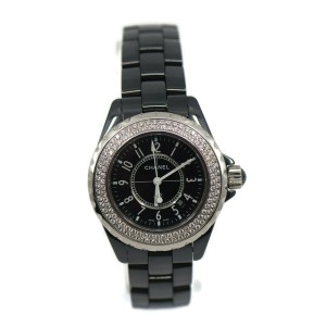 Chanel J12 Diamond Black Ceramic Watch H0949 CHANEL Buy at TrueFacet