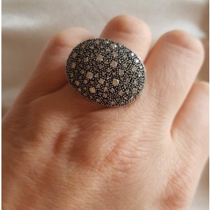 David Yurman Large Oval Midnight Melange Diamond Ring East West David Yurman Buy at TrueFacet