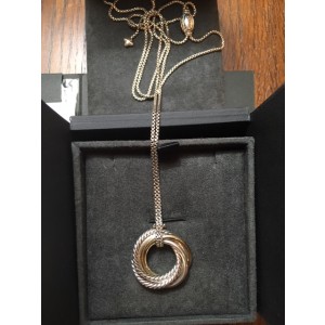 David Yurman Crossover Small 14K Yellow Gold Sterling Silver Pendant Necklace David Yurman Buy at TrueFacet