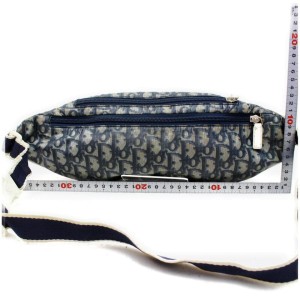 Dior 872024 Oblique Signature Trotter Monogram Waist Pouch Fanny Pack Belt Navy Blue Coated Canvas Cross Body Bag Dior Buy at TrueFacet