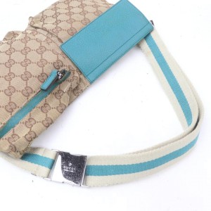 Gucci Belt Blue Monogram Fanny Pack Waist Pouch 872384 Light Brown Gg Canvas Cross Body Bag Gucci Buy at TrueFacet