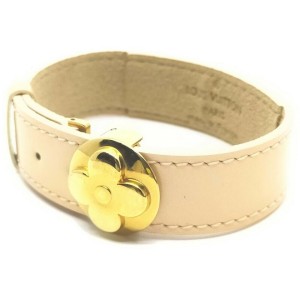 Louis Vuitton Cream Good Luck Fleur Bracelet Cuff Bangle 861585