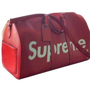 Louis Vuitton x Supreme Keepall Bandouliere 45 with Strap X333 Red Epi Leather Weekend Travel Bag Louis Vuitton x Supreme Buy at TrueFacet