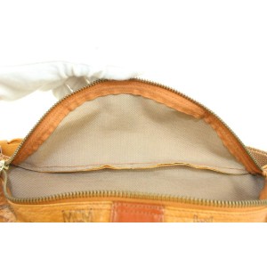 MCM Cognac Monogram Visetos Belt Bag Fanny Pack Waist Pouch 1014m3