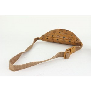 MCM Cognac Monogram Visetos Belt Bag Fanny Pack Waist Pouch 1014m3