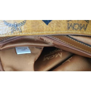 MCM Manhattan Monogram Visetos Satchel Buckle Pocket 872712 Cognac Coated Canvas Shoulder Bag MCM Buy at TrueFacet