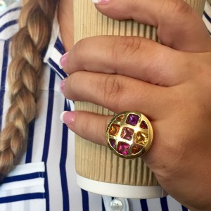 Cartier Pasha 18k Yellow Gold Multi Gemstone Ring Buy at TrueFacet