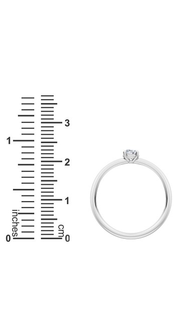 0.25 Ct Round Cut Petite Lab Grown Diamond Ring in 14K White Gold