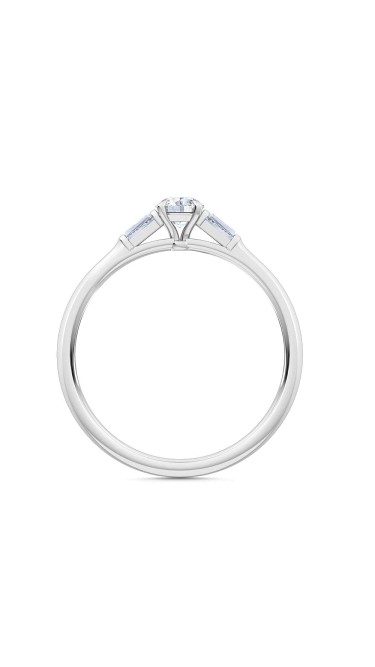 0.30 Ct Round and Baguette Cut Petite Lab Grown Diamond Ring in 14K White Gold (E-F, VS1-VS2, 0.30 cttw) by MadeForUs