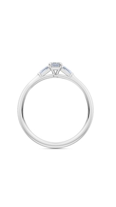 0.30 Ct Emerald and Baguette Cut Petite Lab Grown Diamond Ring in 14K White Gold (E-F, VS1-VS2, 0.30 cttw) by MadeForUs