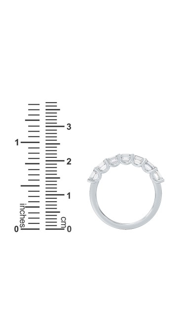 1.50 Ct Emerald Cut Horizontally Set Lab Grown Diamond Seven Stone Band Ring in 14K White Gold 