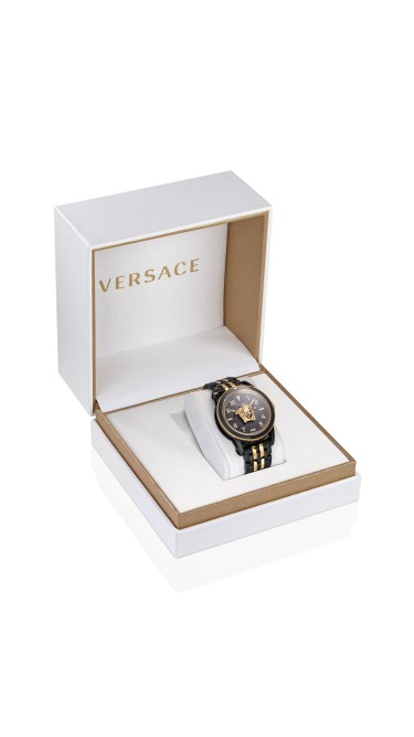 V-Palazzo 43MM Black Matte Dial Two Tone Bracelet Mens Watch