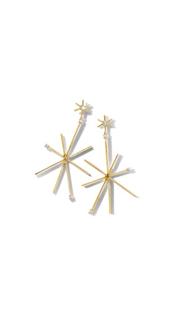 Piece Star Drop Earrings - Large
