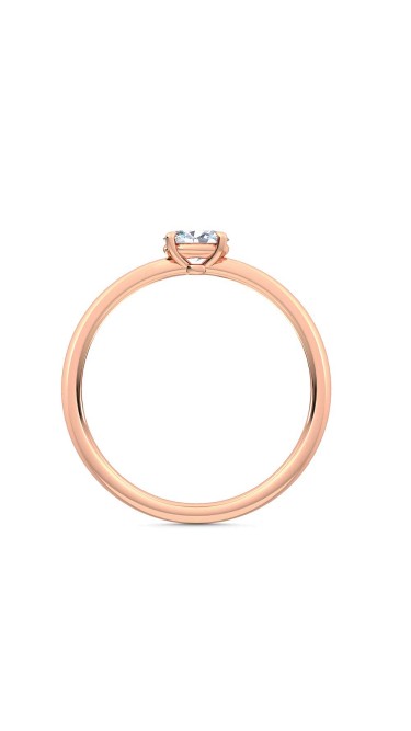 0.25 Ct Horizontal Oval Cut Petite Lab Grown Diamond Ring in 14K Rose Gold 