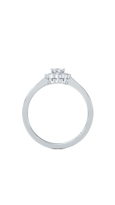 MadeForUs 1.00 Ct Oval Cut Lab Grown Diamond Halo Flower Ring in 14K White Gold (E-F, VS1-VS2, 1.00 cttw)