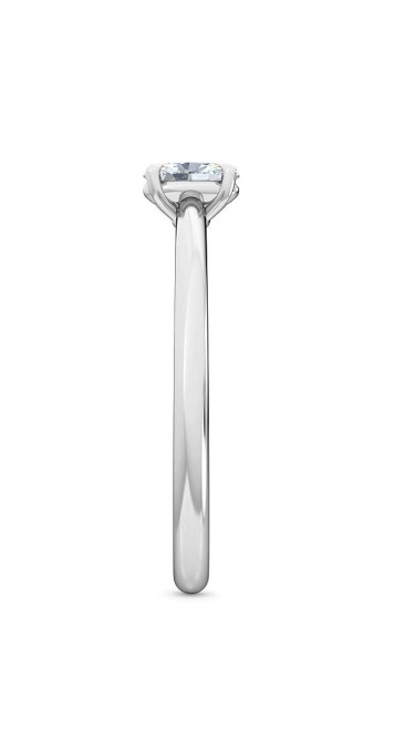 0.25 Ct Oval Cut Petite Lab Grown Diamond Ring in 14K White Gold 