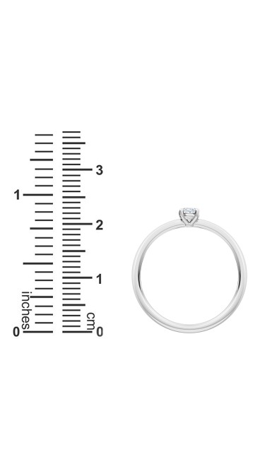 0.25 Ct Oval Cut Petite Lab Grown Diamond Ring in 14K White Gold 