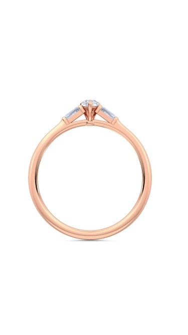 0.30 Ct Pear and Baguette Cut Petite Lab Grown Diamond Ring in 14K Rose Gold (E-F, VS1-VS2, 0.30 cttw) by MadeForUs