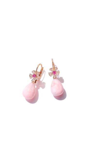 Wonderland Teardrop Pink Opal Earrings