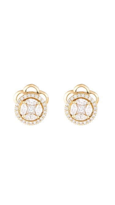 Mosaic Collection 18K Yellow Gold Diamonds Earrings