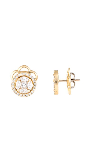 Mosaic Collection 18K Yellow Gold Diamonds Earrings