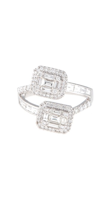 Mosaic Collection 18K White Gold Diamonds Ring