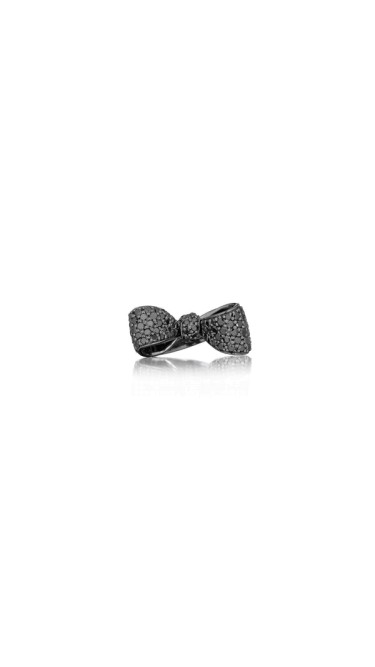 Bow Black Diamond Ring 
