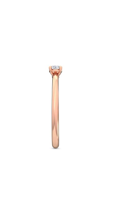 0.25 Ct Horizontal Oval Cut Petite Lab Grown Diamond Ring in 14K Rose Gold 