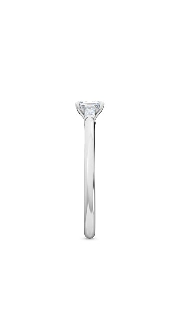0.30 Ct Emerald and Baguette Cut Petite Lab Grown Diamond Ring in 14K White Gold (E-F, VS1-VS2, 0.30 cttw) by MadeForUs