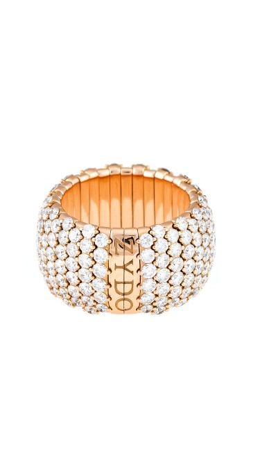 Stretch Collection 18K Rose Gold Diamonds Ring