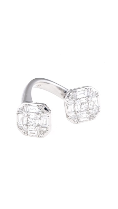 Mosaic Collection 18K White Gold Diamonds Ring