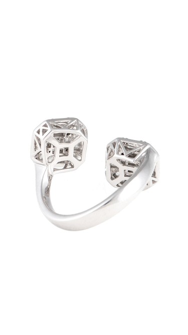 Mosaic Collection 18K White Gold Diamonds Ring