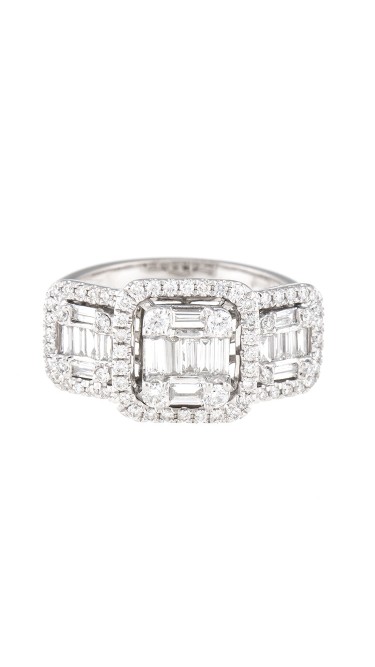 Mosaic Collection 18K White Gold Diamonds Ring