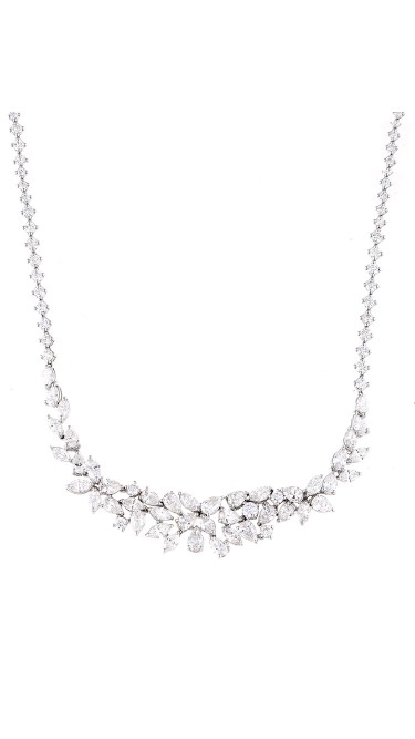 Unique Collection 18K White Gold Diamonds Necklace