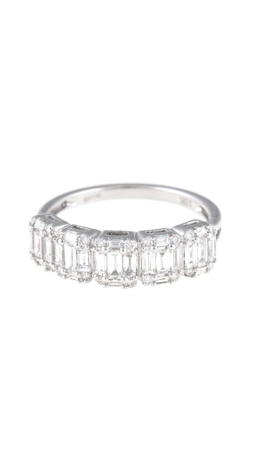 Mosaic Collection 18K White Gold Diamonds Ring