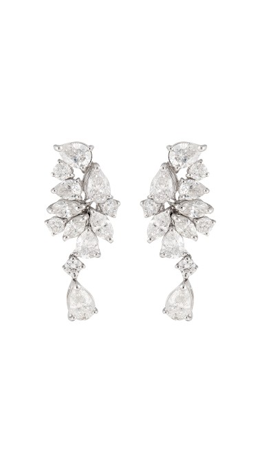 Unique Collection 18K White Gold Diamonds Earrings