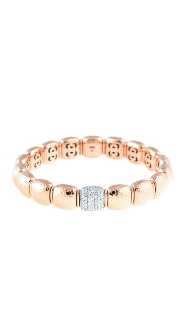Stretch Collection 18K Two Tone Gold Diamonds Bracelet
