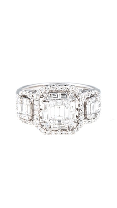 Mosaic Collection 18K White Gold Diamonds Ring